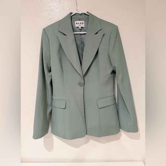 NA-KD Sage Green Oversized Blazer size 38 - Picture 3 of 12